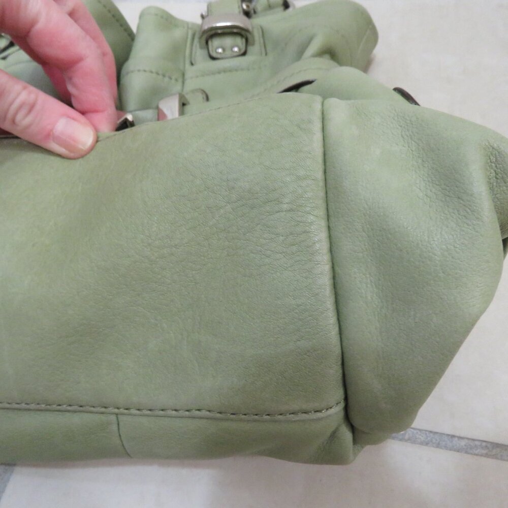 b. makowsky Light Sage Leather Shoulder Bag with Front Pockets - Picture 9 of 16